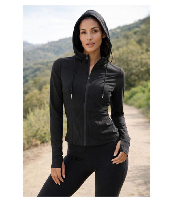 HJ131 NEGRO SUDADERA CON GORRO